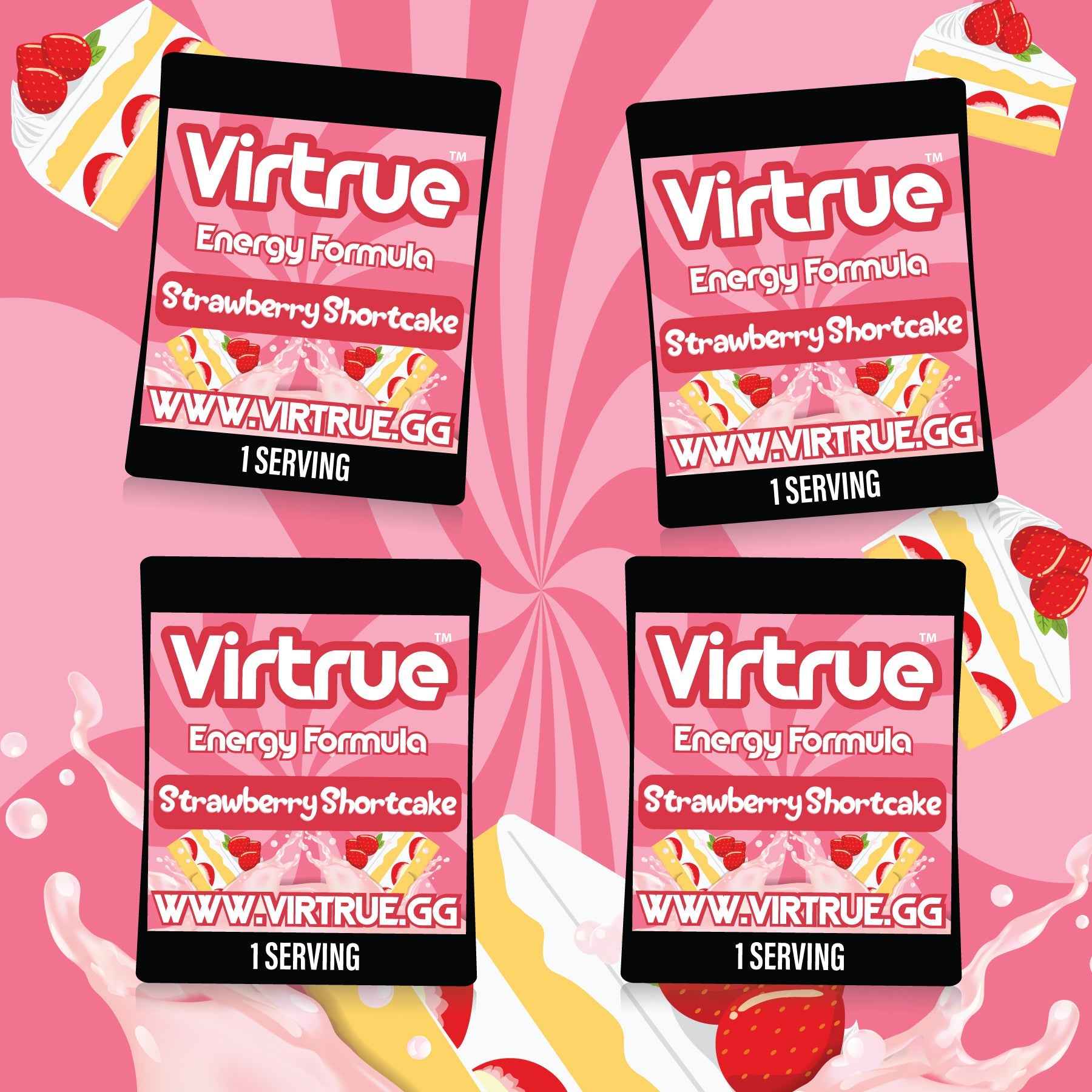 Pre-Workout Travel Packs Set of 4 - Energy Powder + Focus Boost &amp; Hydration | Sugar Free