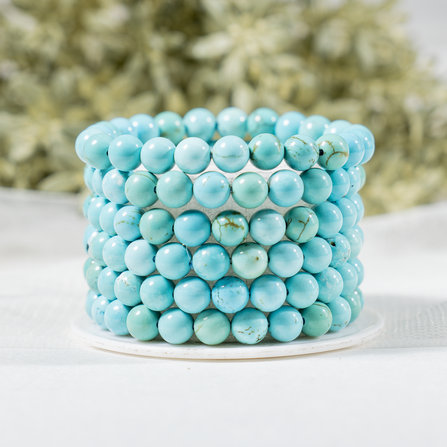 Turquoise Howlite Bracelet (Dream Recall and Patience)