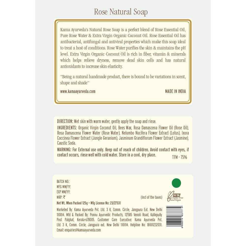 Kama Ayurveda Natural Rose Soap 125gm