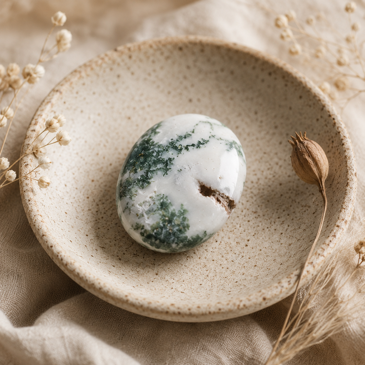 Tree Agate Pocket Stones (Trust and Self-Discipline)  DestGlow