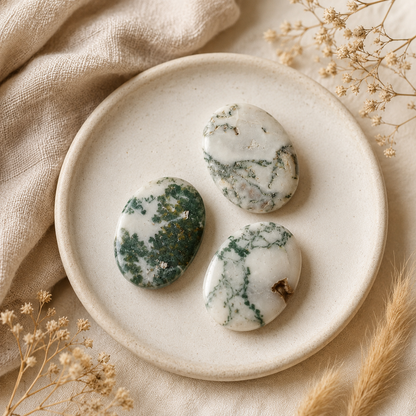 Tree Agate Pocket Stones (Trust and Self-Discipline)  DestGlow