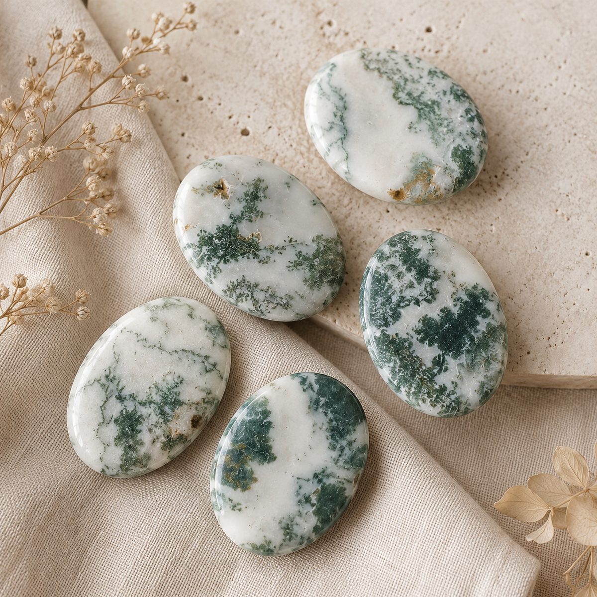 Tree Agate Pocket Stones (Trust and Self-Discipline)