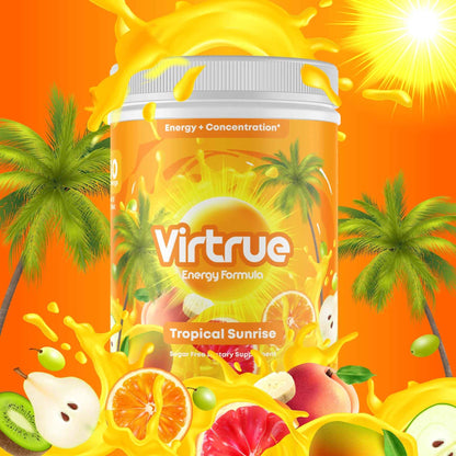 Tropical Sunrise Pre-Workout Energy Powder + Focus Boost &amp; Hydration | Sugar Free