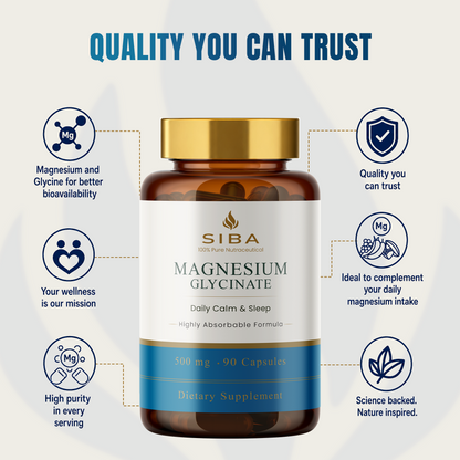Magnesium Glycinate Capsules by Siba Vitamins Store