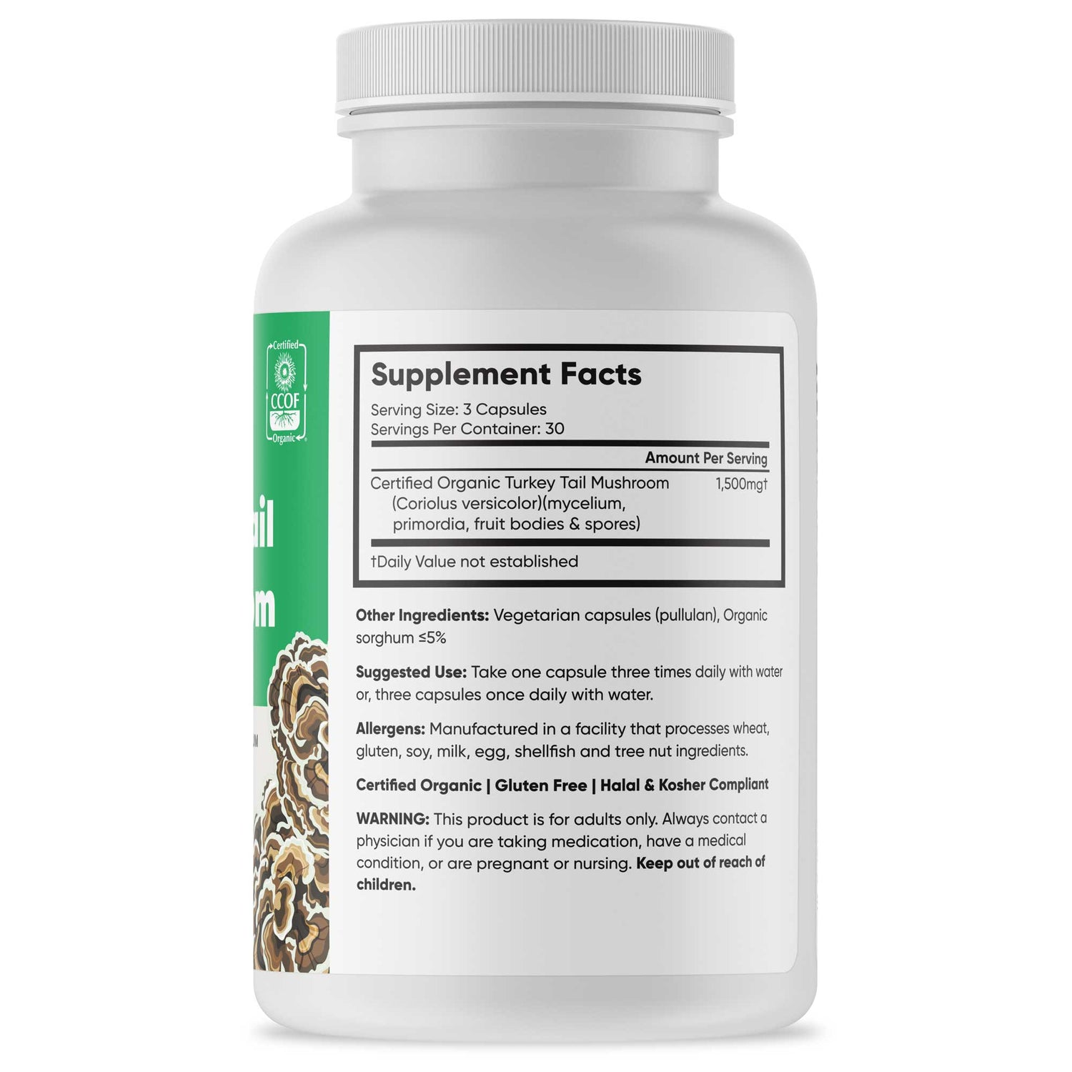 Organic Turkey Tail Mushroom, 90 Capsules