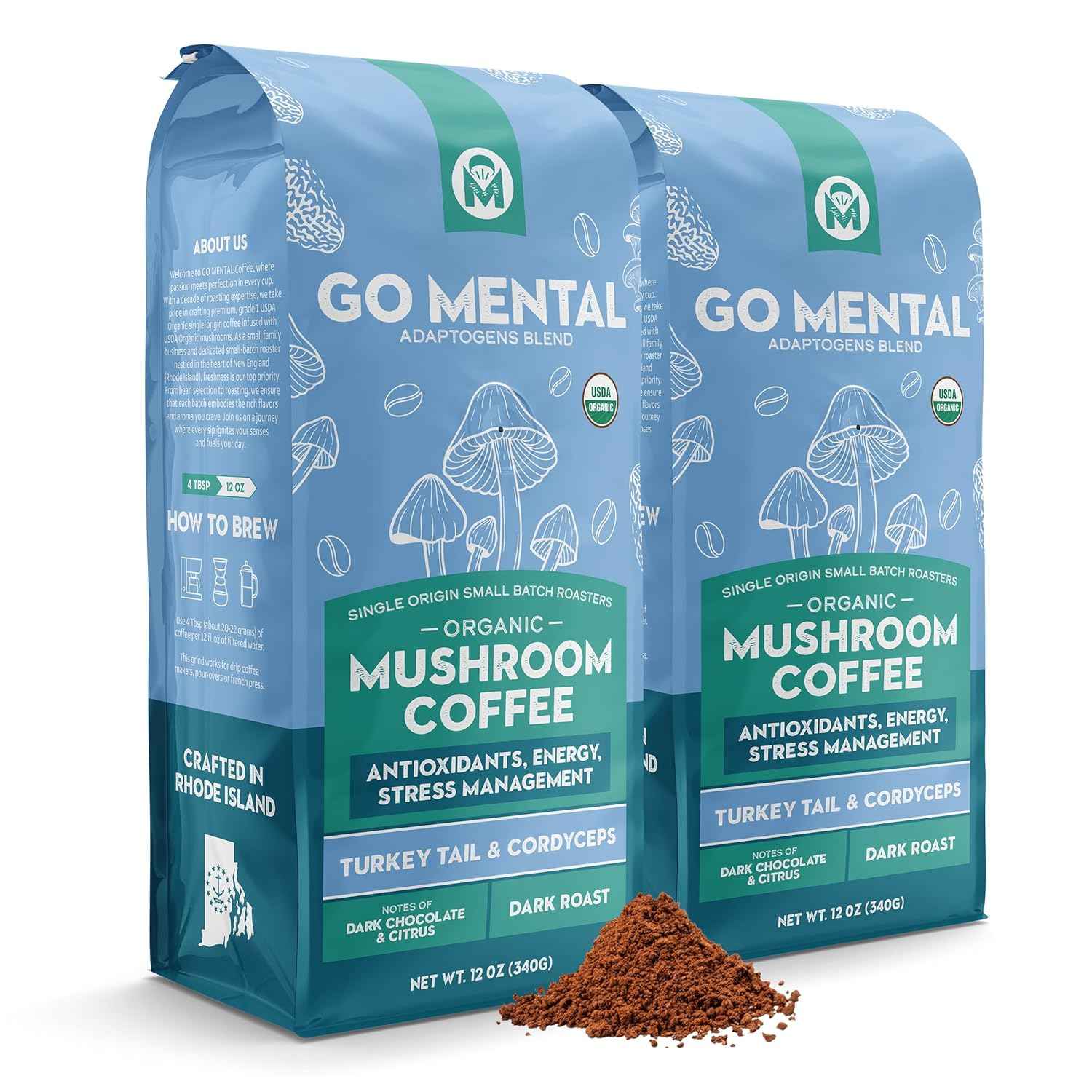 Turkey Tail &amp; Cordyceps Mushroom Coffee Adaptogens Blend