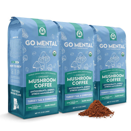 Turkey Tail &amp; Cordyceps Mushroom Coffee Adaptogens Blend
