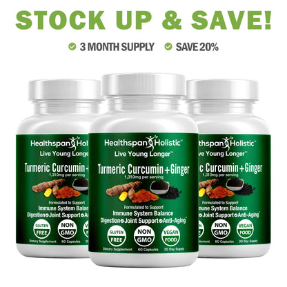 Organic Turmeric + Ginger 60 Capsules
