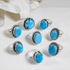 Turquoise Howlite rings – Gemstone rings Natural Crystal Healing Jewelry Collection  DestGlow