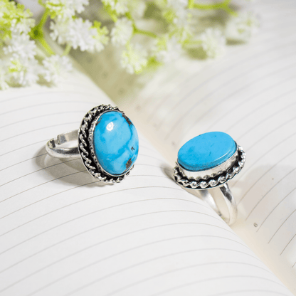 Turquoise Howlite rings – Gemstone rings Natural Crystal Healing Jewelry Collection  DestGlow