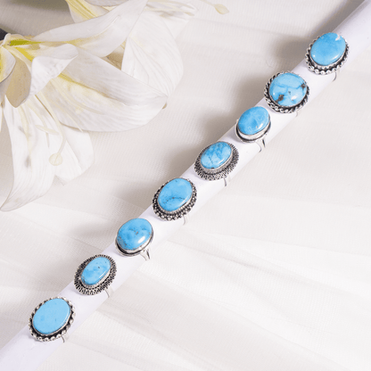 Turquoise Howlite rings – Gemstone rings Natural Crystal Healing Jewelry Collection  DestGlow