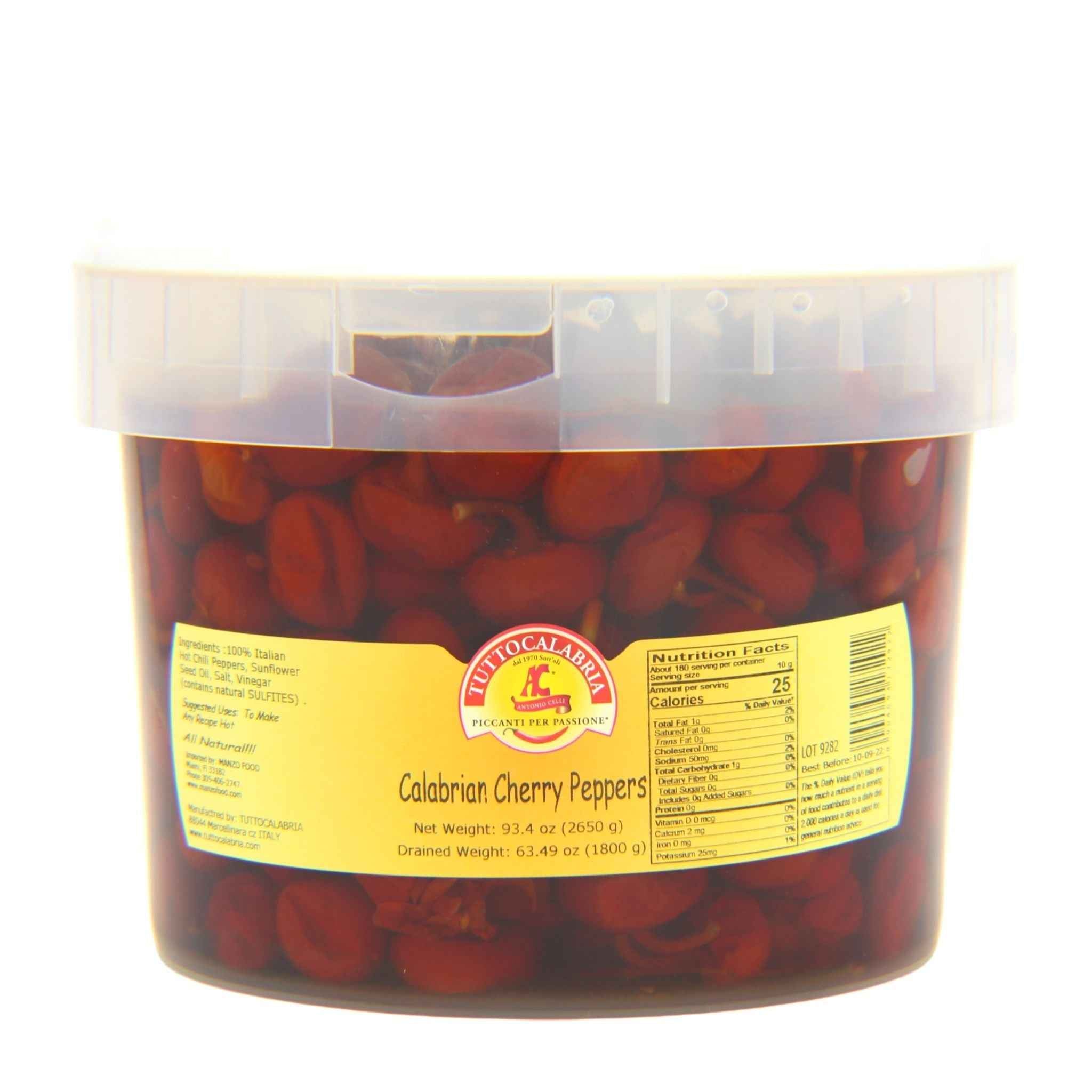TuttoCalabria Round Calabrian Cherry Peppers – 98 oz (2.8 kg)