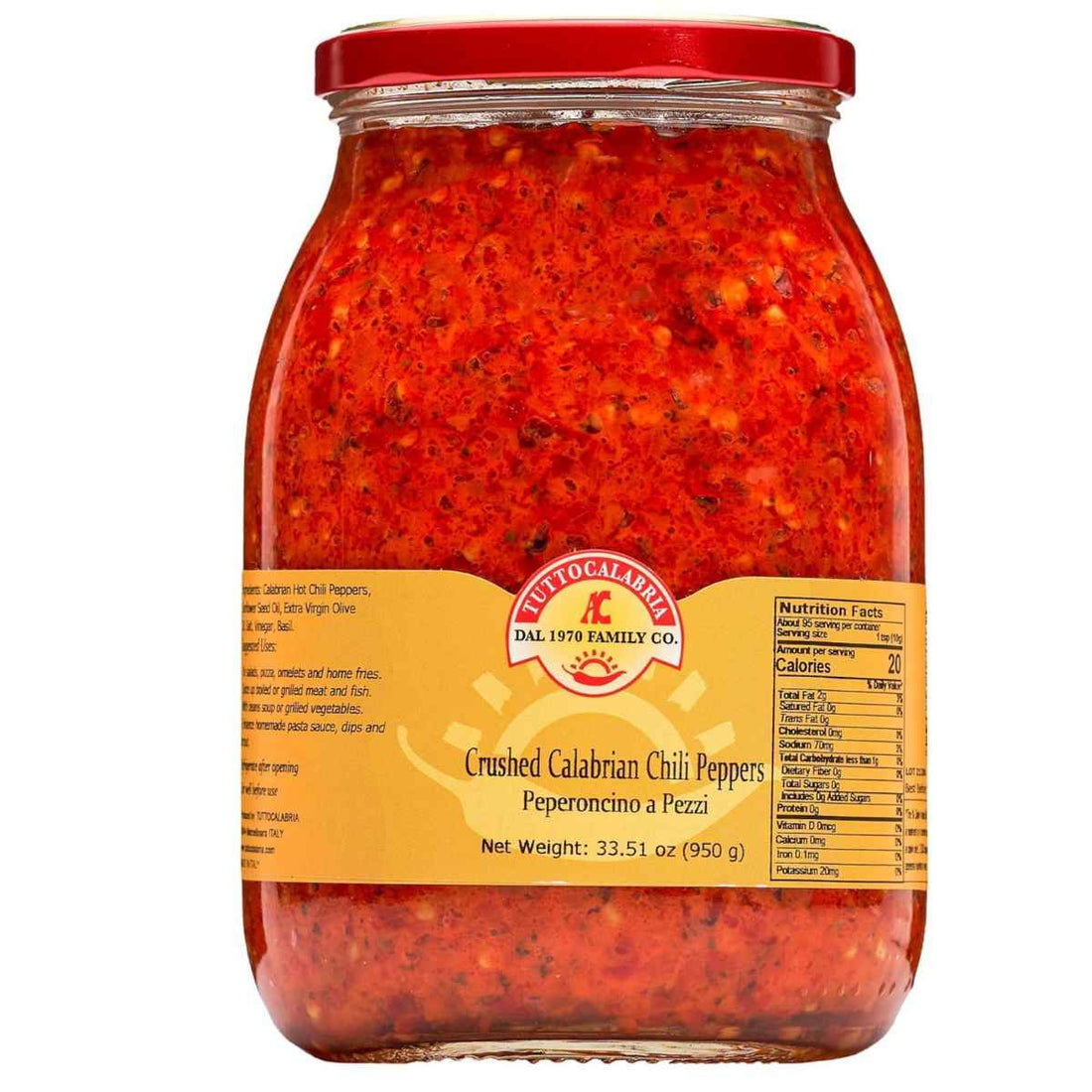 TuttoCalabria Crushed Hot Chili Peppers – 33.5 oz (950 g)