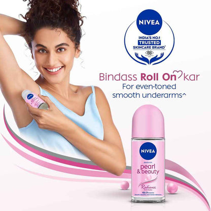 Nivea Deodorant Roll On Pearl &amp; Beauty Radiance For Eventoned Smooth &amp; Beautiful Underarms