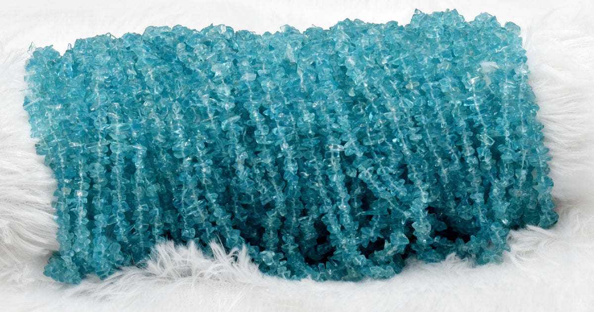 Uncut Raw Apatite Crystal Chip Beads for Necklace (Strength and Weight Control)  DestGlow