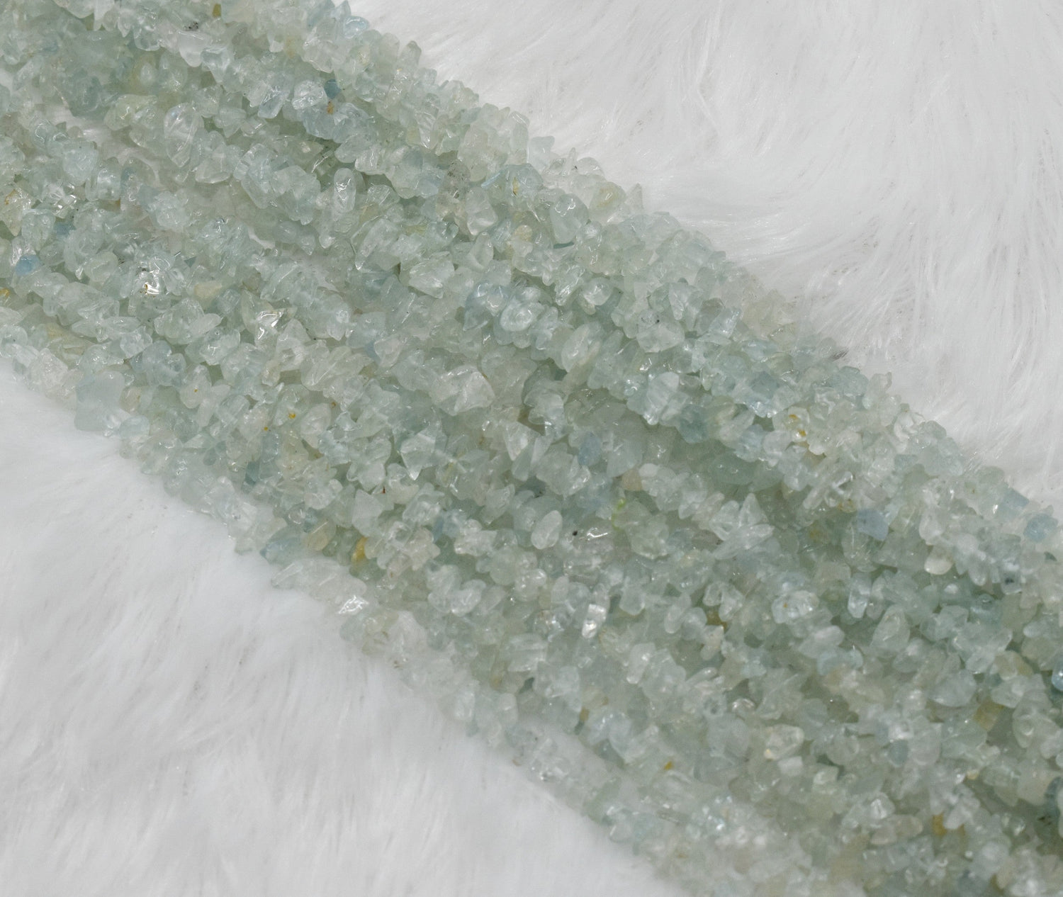 Uncut Raw Aquamarine Crystal Chip Beads for Necklace (Protection and Anxiety Relief)  DestGlow