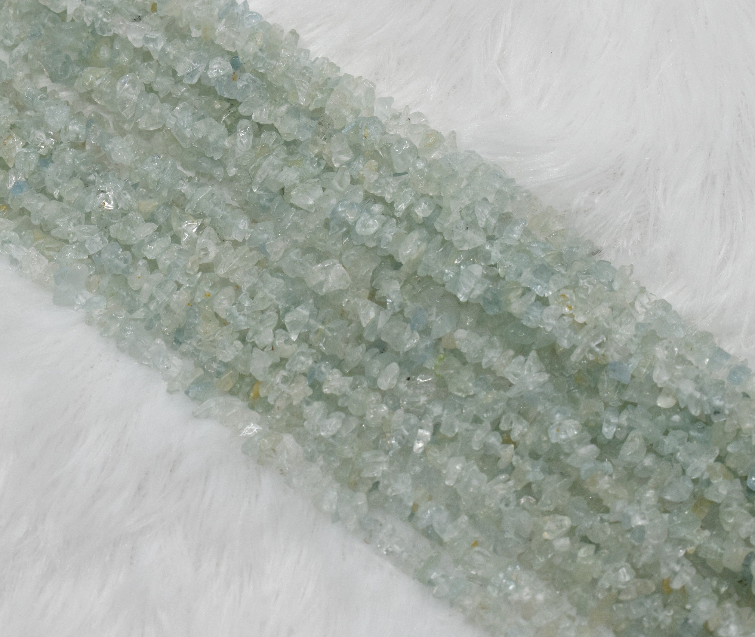 Uncut Raw Aquamarine Crystal Chip Beads for Necklace (Protection and Anxiety Relief)  DestGlow