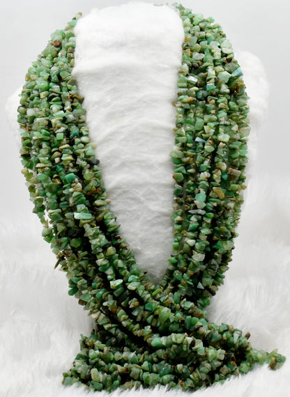 Uncut Raw Chrysophase Crystal Chip Beads for Necklace (Communication and Gentle Self-Expression)  DestGlow