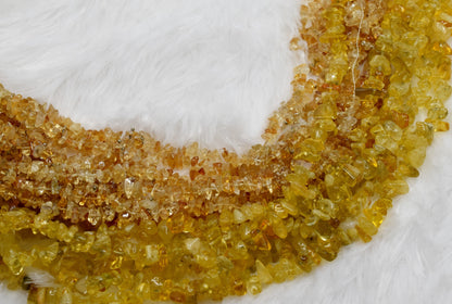 Uncut Raw Citrine Crystal Chip Beads for Necklace (Protection and Anxiety Relief)  DestGlow