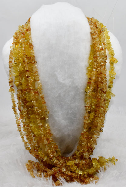 Uncut Raw Citrine Crystal Chip Beads for Necklace (Protection and Anxiety Relief)  DestGlow
