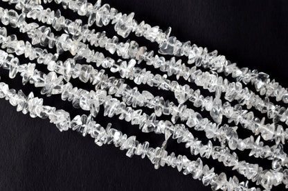 Clear Quartz Chip Beads Necklace, Crystal Uncut Beads  DestGlow