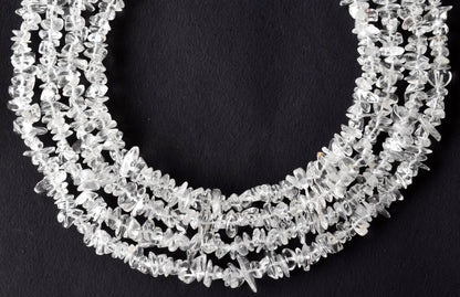 Clear Quartz Chip Beads Necklace, Crystal Uncut Beads  DestGlow