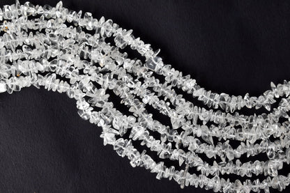 Clear Quartz Chip Beads Necklace, Crystal Uncut Beads  DestGlow