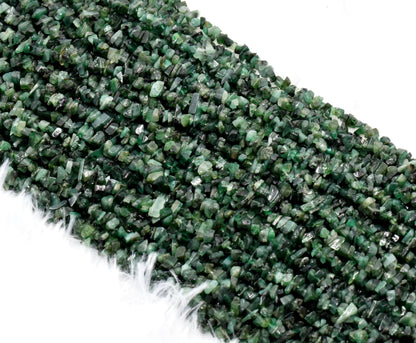 Uncut Raw Emerald Crystal Chip Beads for Necklace (Intuition and Power)  DestGlow