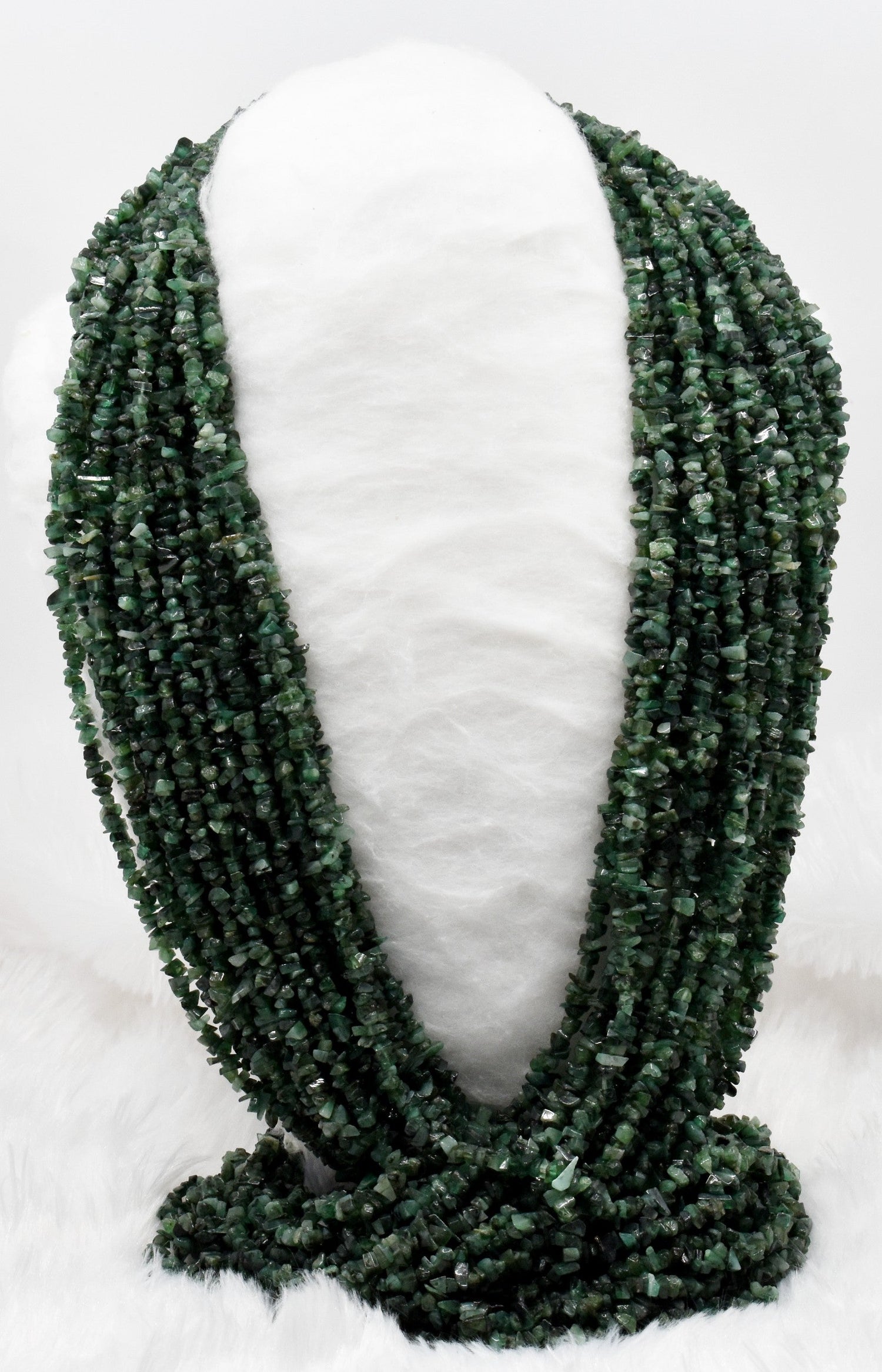 Uncut Raw Emerald Crystal Chip Beads for Necklace (Intuition and Power)  DestGlow
