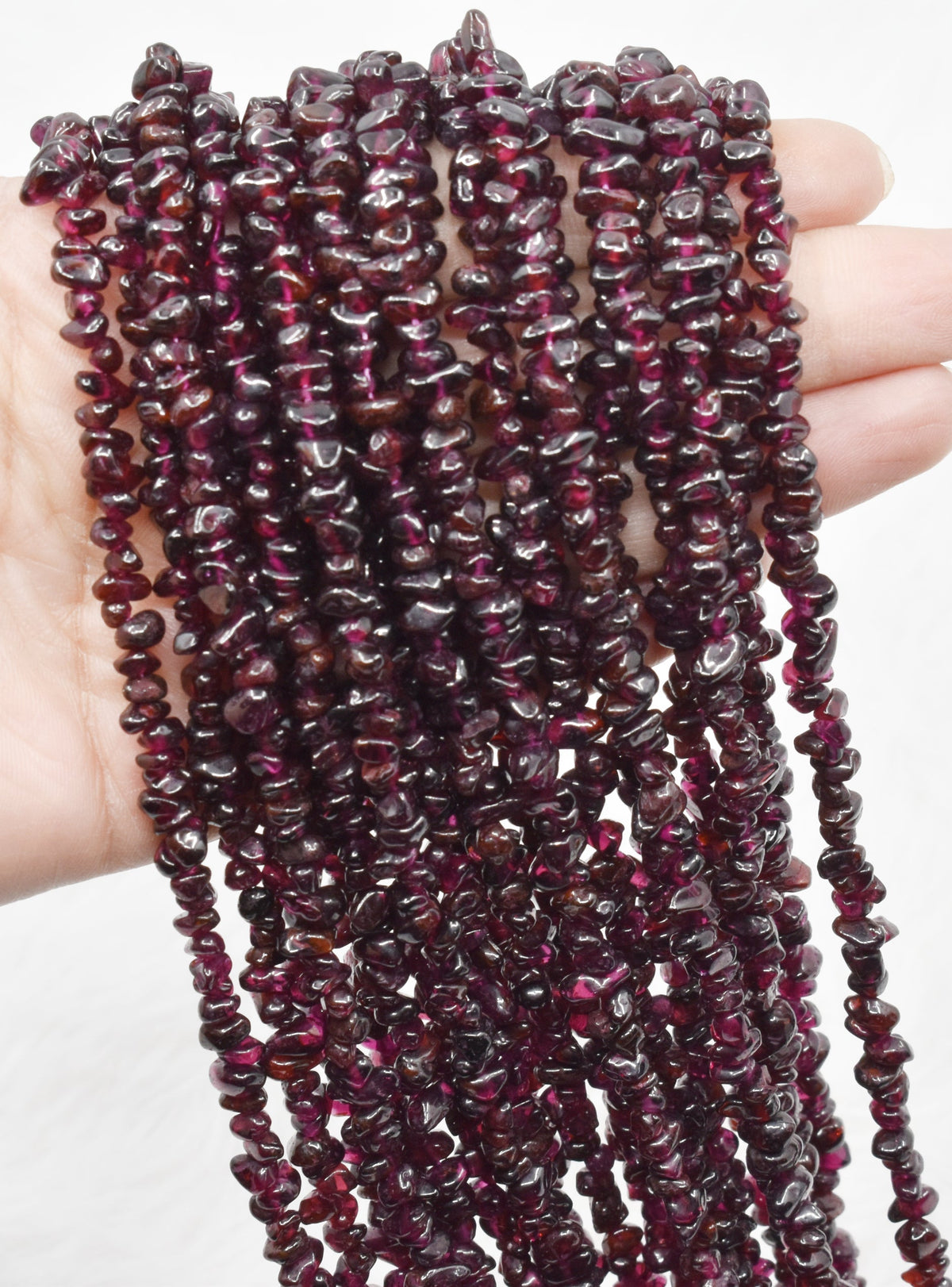 Uncut Raw Garnet Crystal Chip Beads for Necklace (Manifestation and Power)  DestGlow