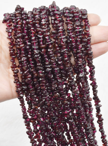 Uncut Raw Garnet Crystal Chip Beads for Necklace (Manifestation and Power)  DestGlow
