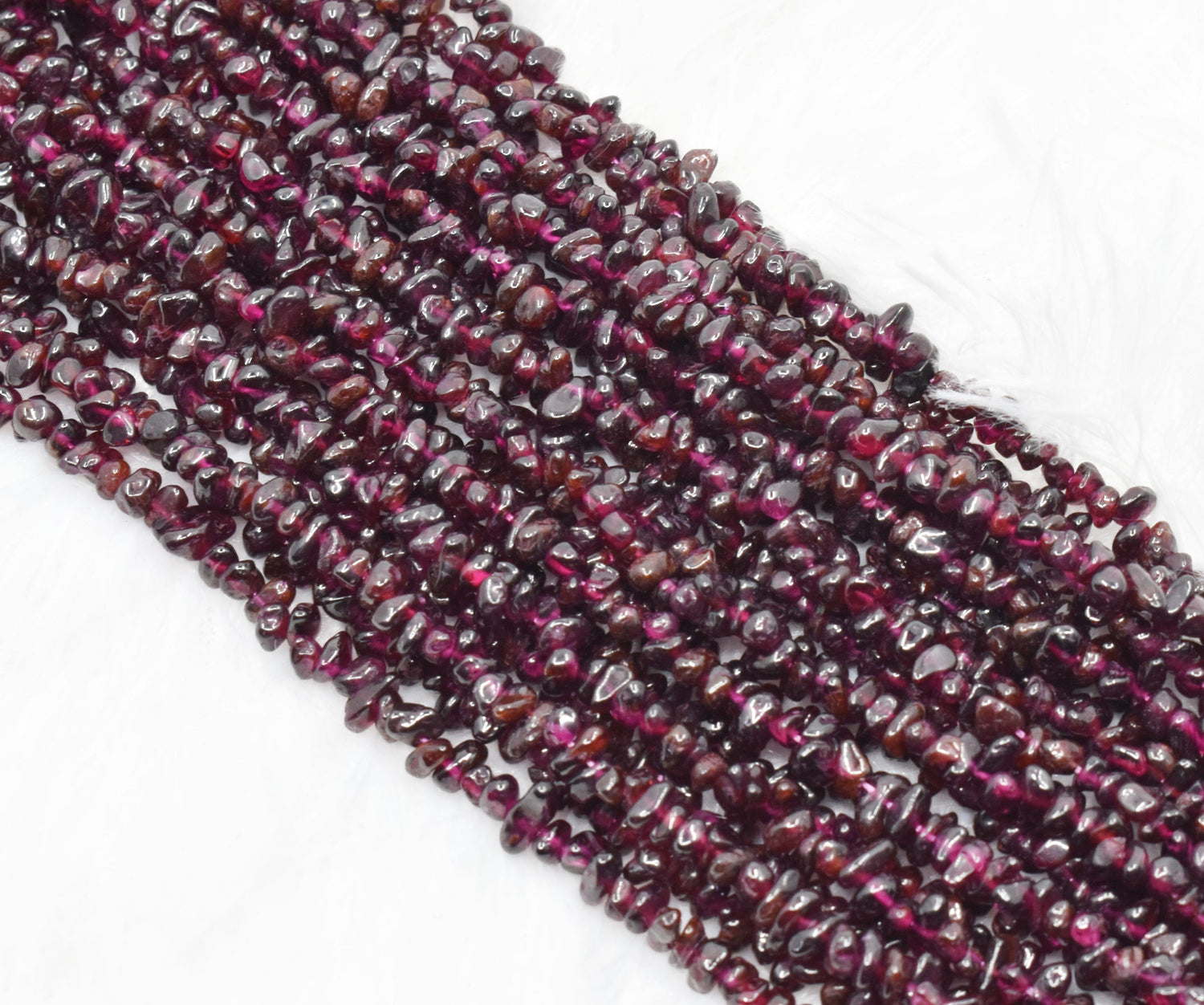 Uncut Raw Garnet Crystal Chip Beads for Necklace (Manifestation and Power)  DestGlow