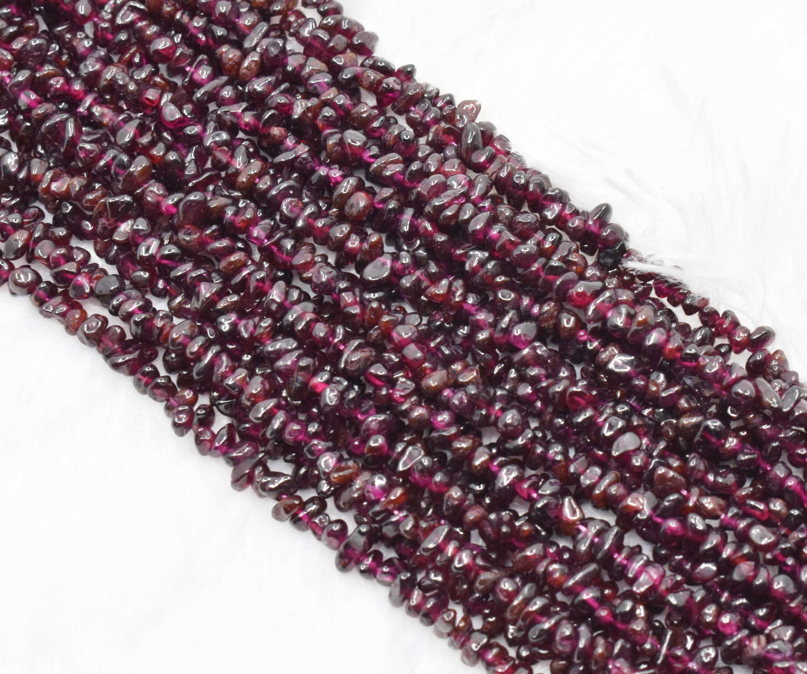 Uncut Raw Garnet Crystal Chip Beads for Necklace (Manifestation and Power)  DestGlow