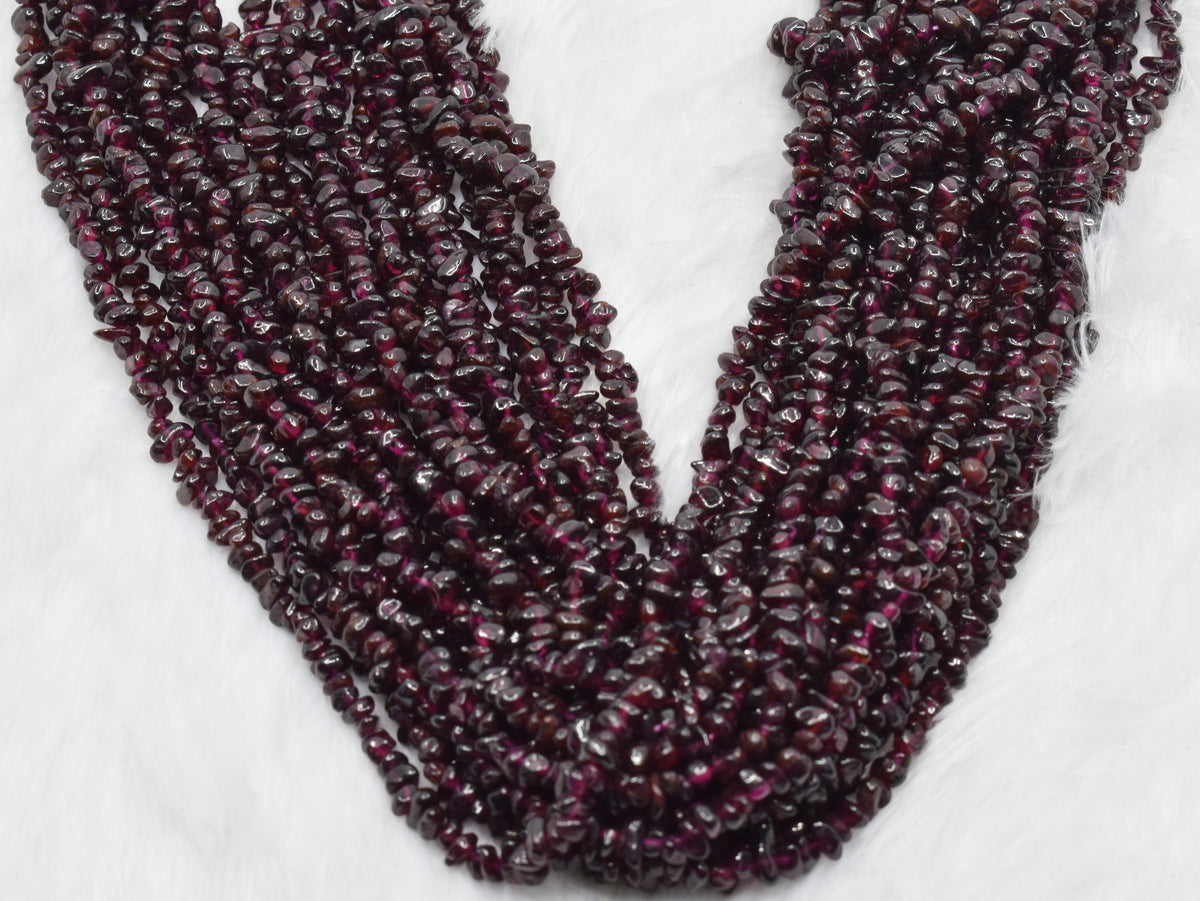 Uncut Raw Garnet Crystal Chip Beads for Necklace (Manifestation and Power)  DestGlow