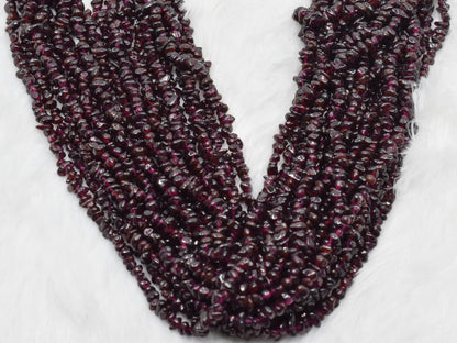 Uncut Raw Garnet Crystal Chip Beads for Necklace (Manifestation and Power)  DestGlow