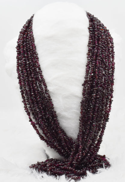 Uncut Raw Garnet Crystal Chip Beads for Necklace (Manifestation and Power)  DestGlow