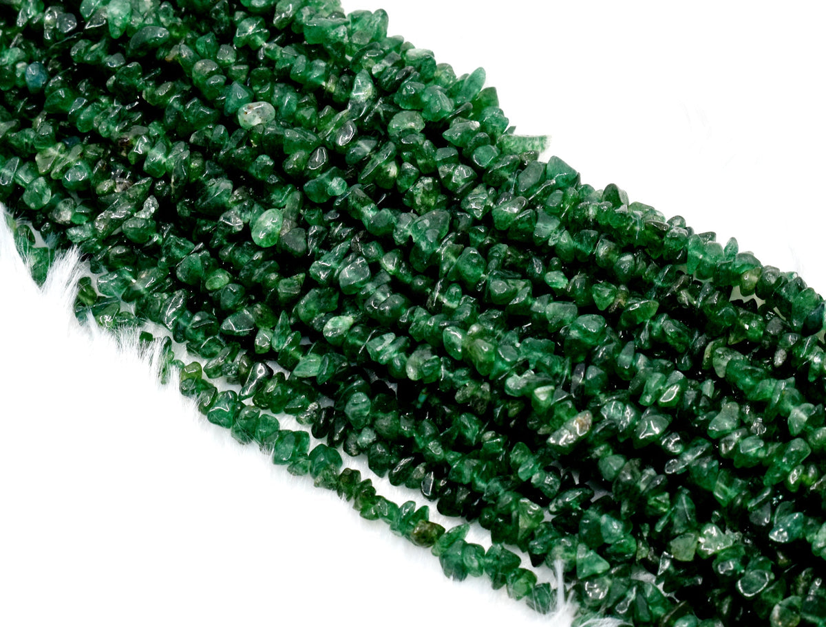 Uncut Green Jade Crystal Chip Beads for Necklace (Confidence and Determination )  DestGlow
