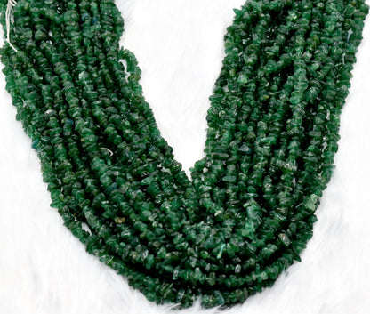 Uncut Green Jade Crystal Chip Beads for Necklace (Confidence and Determination )  DestGlow