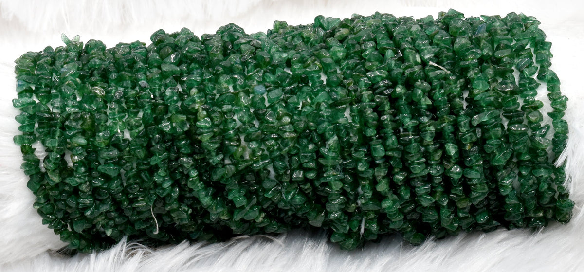 Uncut Green Jade Crystal Chip Beads for Necklace (Confidence and Determination )  DestGlow