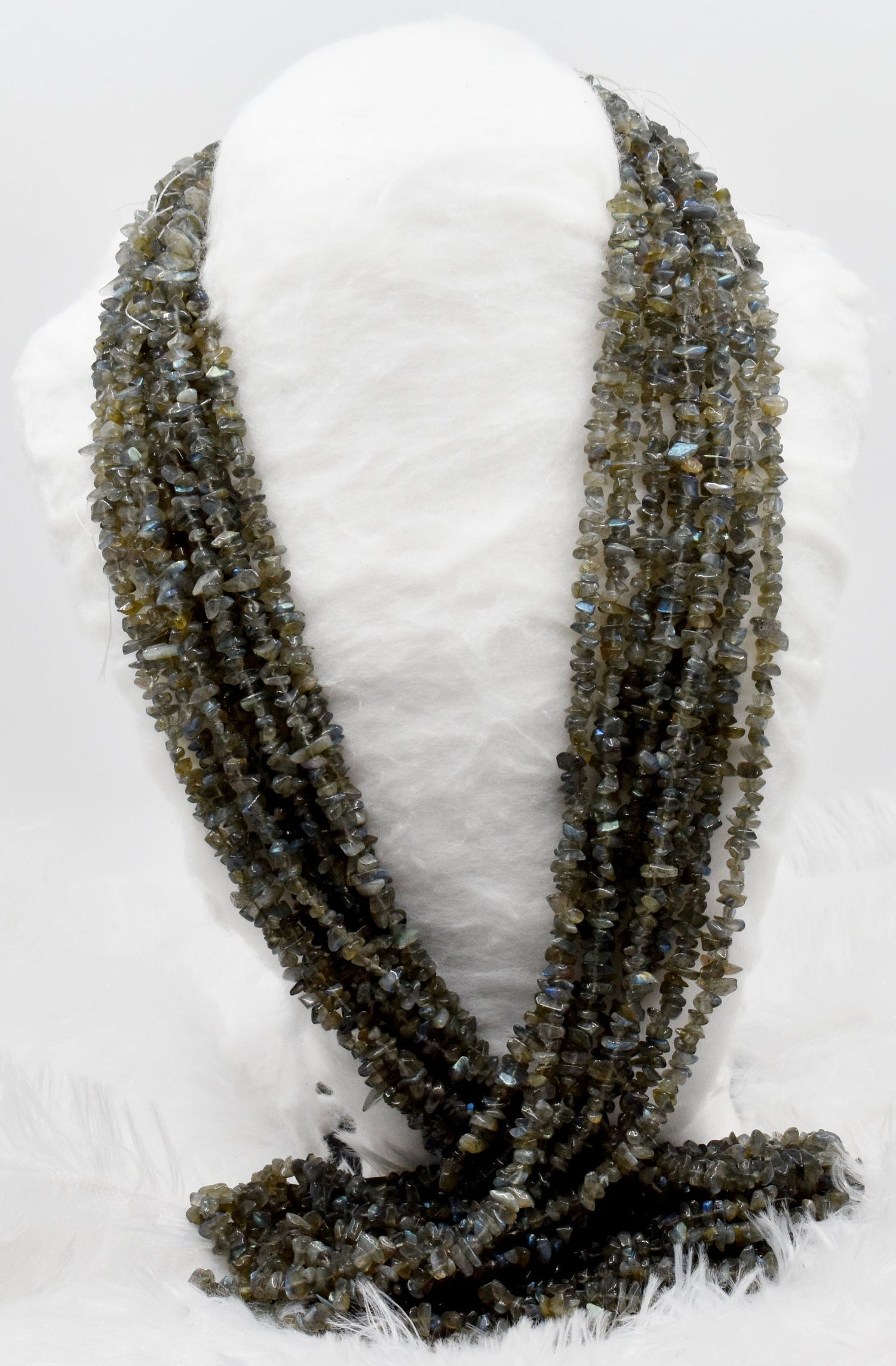 Uncut Raw Labradorite Crystal Chip Beads for Necklace (Expanded Awareness and Intuition)  DestGlow