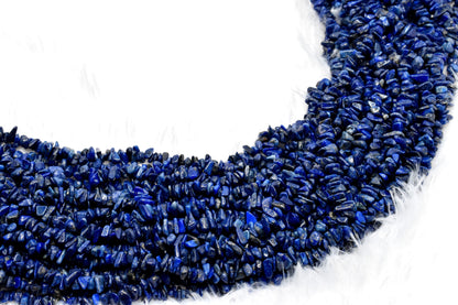 Uncut Raw Lapis Lazuli Crystal Chip Beads for Necklace (Expansion and Insight).  DestGlow