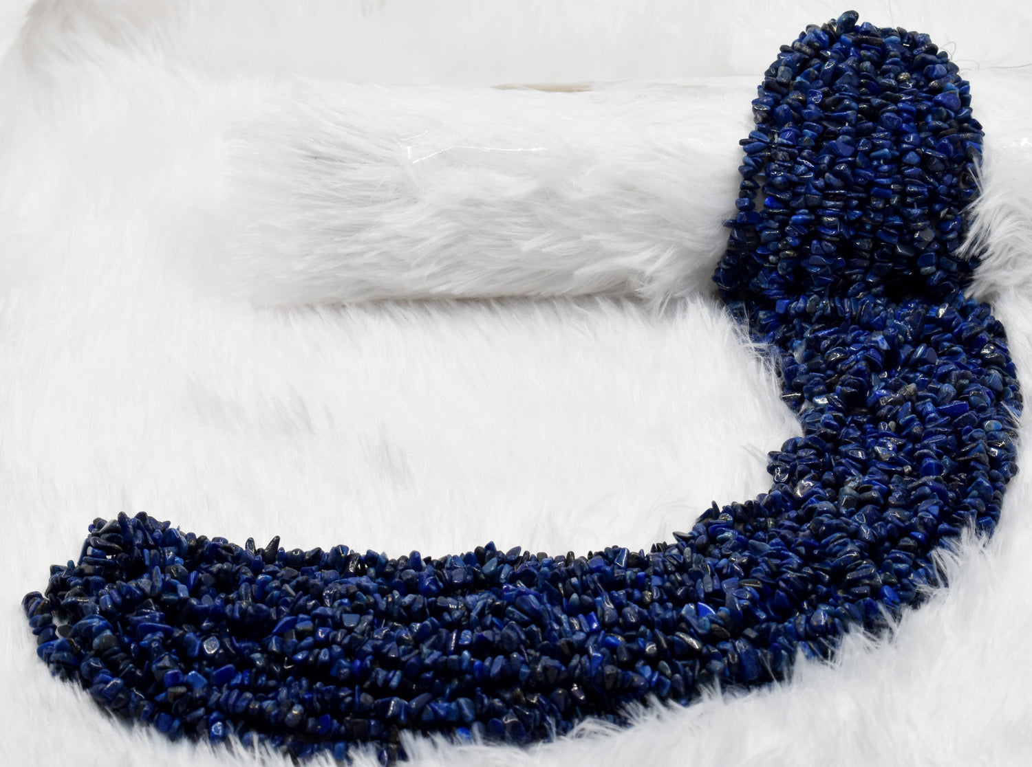 Uncut Raw Lapis Lazuli Crystal Chip Beads for Necklace (Expansion and Insight).  DestGlow