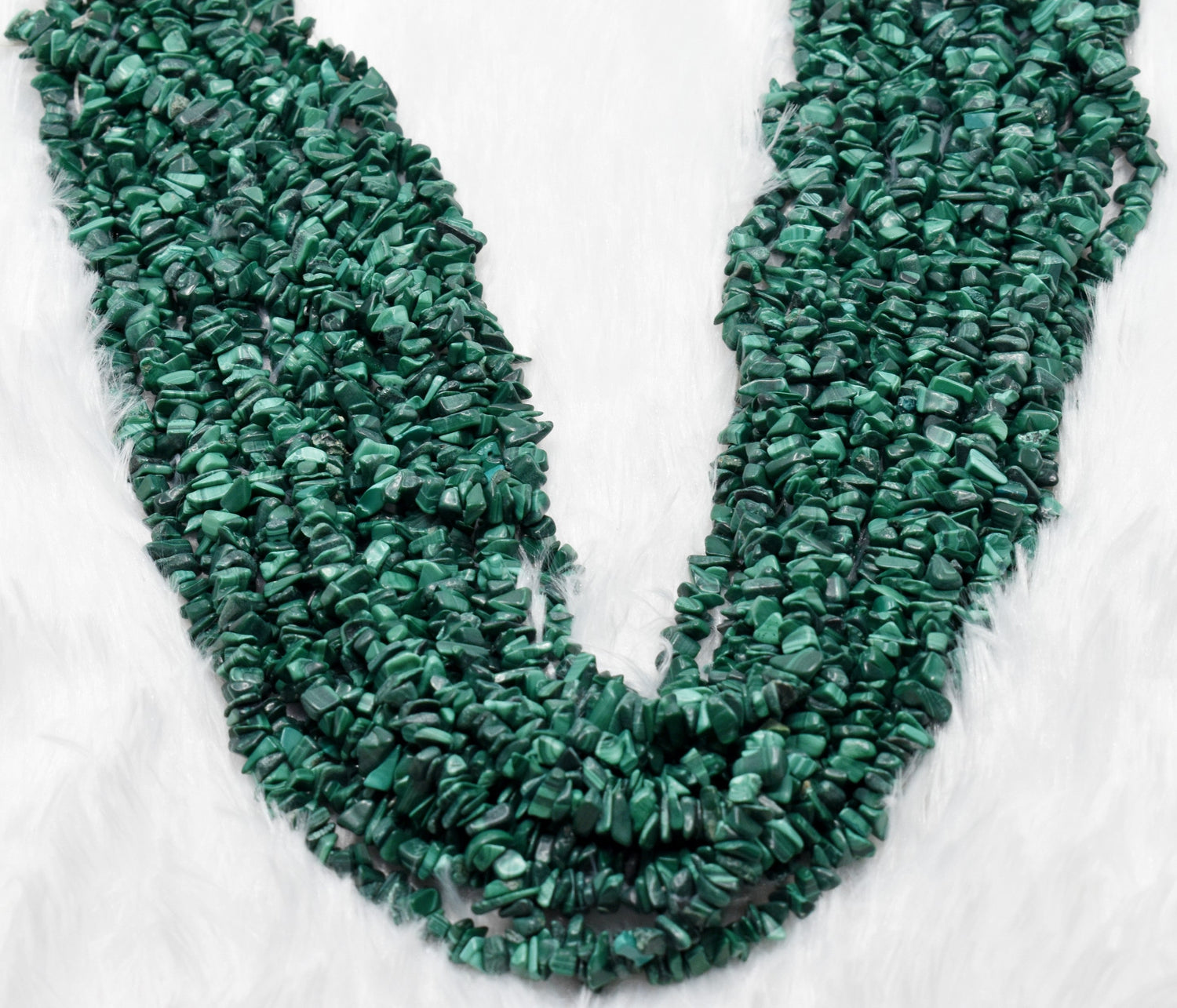 Uncut Raw Malachite Crystal Chip Beads for Necklace (Leadership and Travel)  DestGlow
