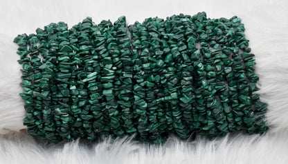 Uncut Raw Malachite Crystal Chip Beads for Necklace (Leadership and Travel)  DestGlow