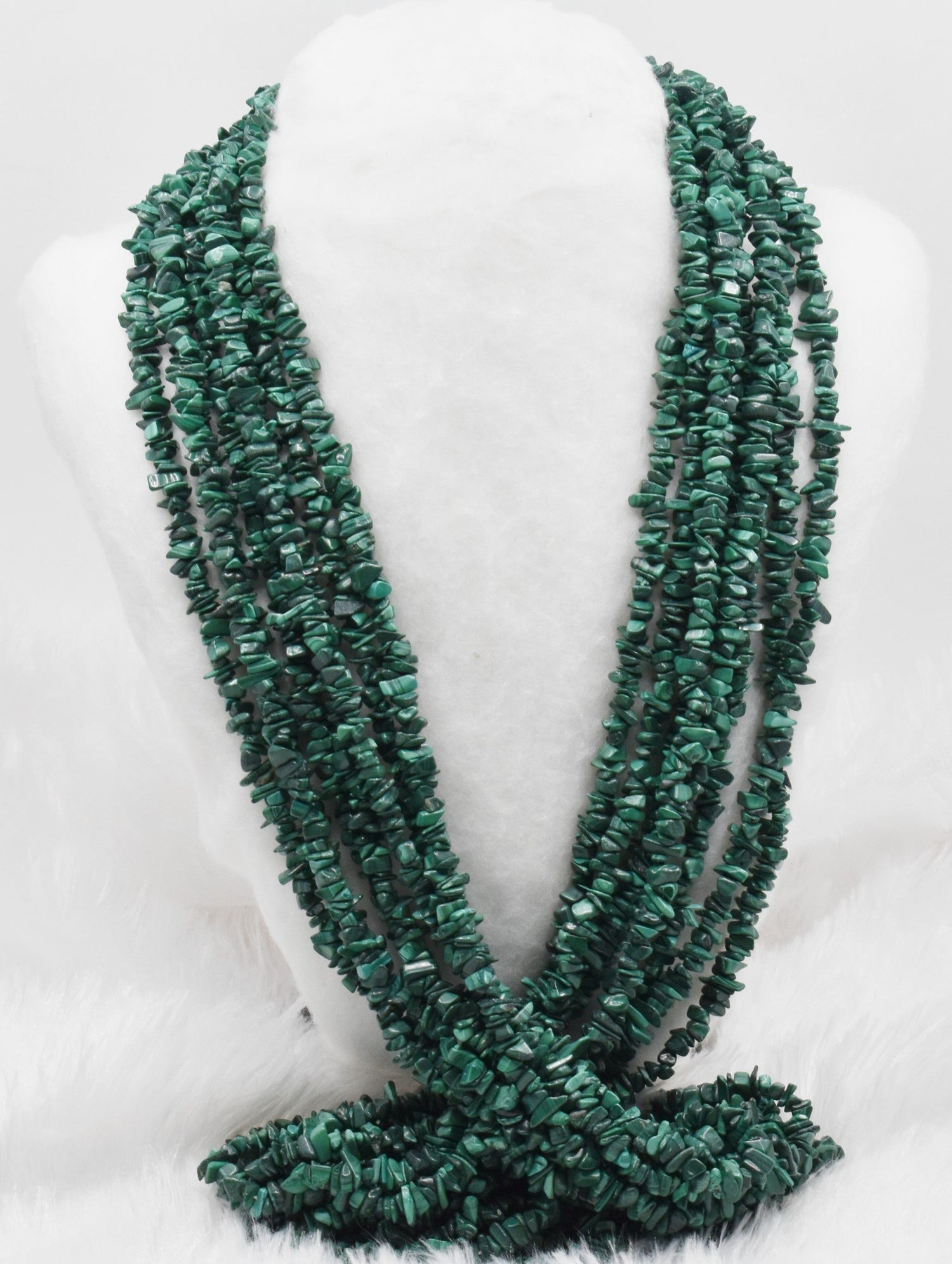 Uncut Raw Malachite Crystal Chip Beads for Necklace (Leadership and Travel)  DestGlow