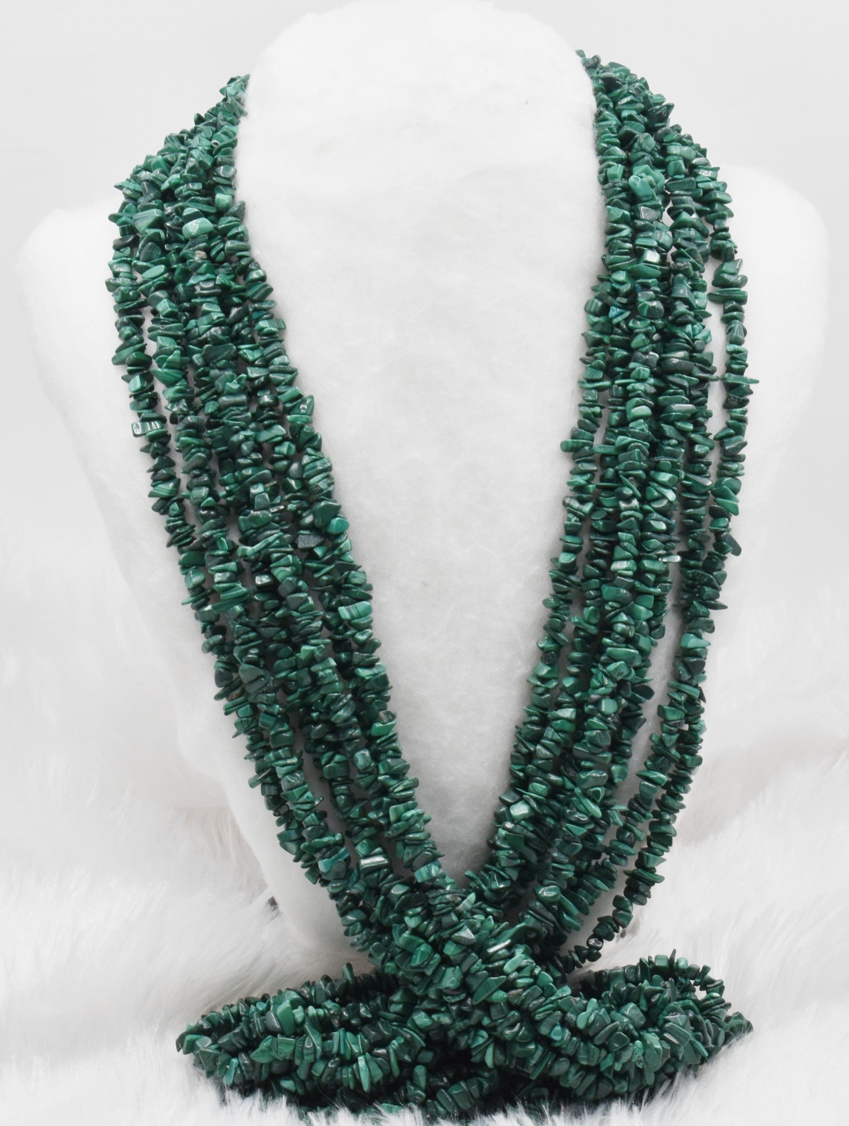 Uncut Raw Malachite Crystal Chip Beads for Necklace (Leadership and Travel)  DestGlow