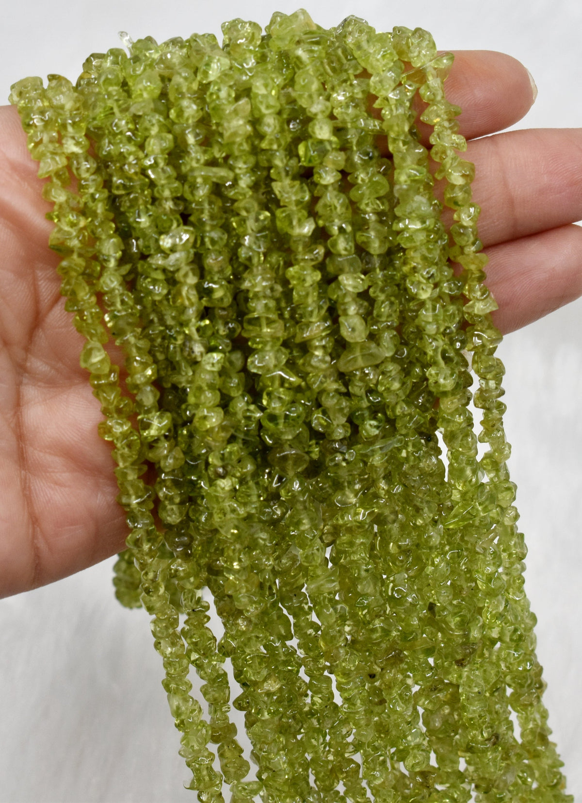 Uncut Raw Peridot Crystal Chip Beads for Necklace (Alignment Of Chakra and Chakra Cleansing )  DestGlow