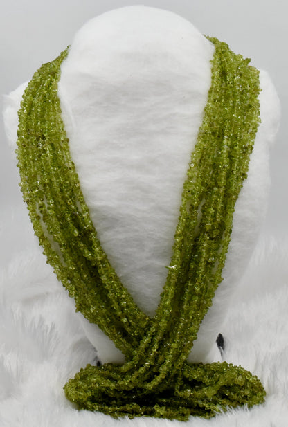 Uncut Raw Peridot Crystal Chip Beads for Necklace (Alignment Of Chakra and Chakra Cleansing )  DestGlow