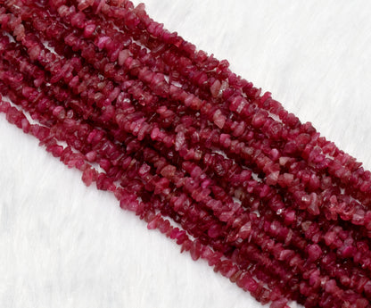 Uncut Raw Pink Tourmaline Crystal Chip Beads for Necklace (Generosity and Passion)  DestGlow