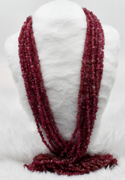 Uncut Raw Pink Tourmaline Crystal Chip Beads for Necklace (Generosity and Passion)  DestGlow